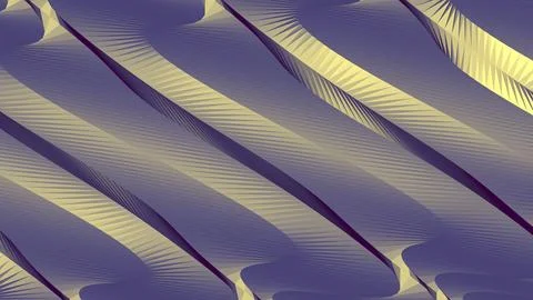 8K Abstract 3D Render with Striped Geometric Shapes Stock Illustration