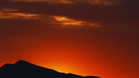 8K aerial view of dramatic sunset over the American Southwest desert Stock Footage 257943458