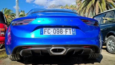 8K Alpine A110 Rear View Stock Footage 140453919