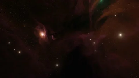 8K animation of flying through glowing red nebula Stock Footage 219979857