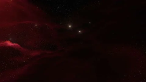 8K animation of flying through glowing red nebula Stock Footage 219979868