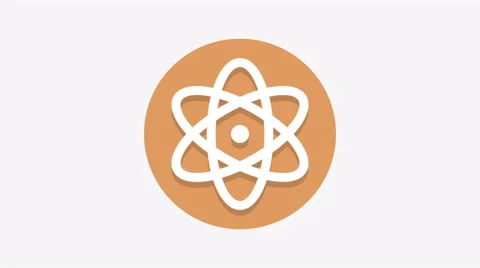 8K - Atom icon symbol round logo Stock Footage 68893004