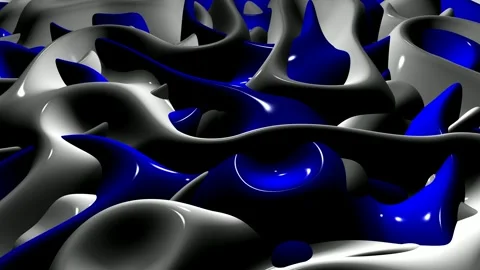 8K Background with Waves of Blue and White Paint, Exclusive, 3D Render Stock Footage 272757031