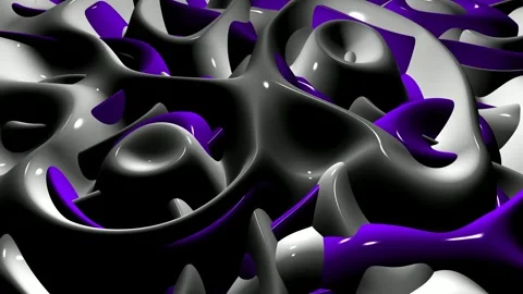 8K Background with Waves of Purple and White Paint, Exclusive, 3D Render Stock Footage 272757204