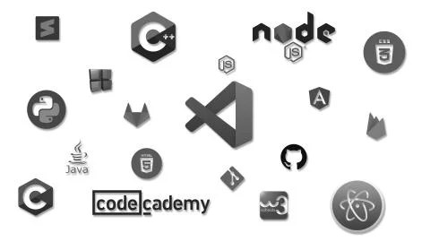 8K Black and white programmers desktop wallpaper. Designed with Photoshop 스톡 일러스트