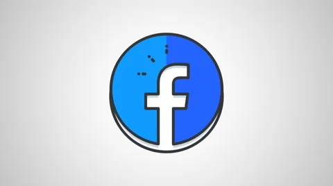 8k - Cartoon facebook logo icon symbol | Stock Video | Pond5