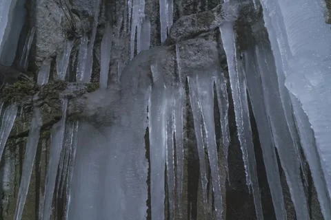 8K Close up icicle Stock Footage 256043428