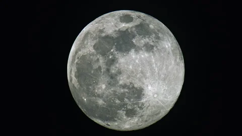 8K closeup view of a full moon over the American Southwest desert Stock Footage 257936849