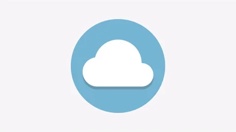 8K - Cloud icon symbol round logo Stock Footage 68892561