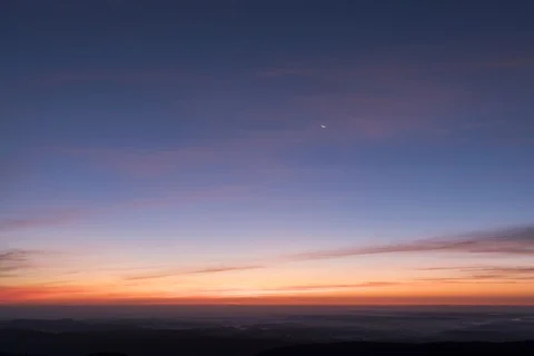 8K Colours after sunset with moon Stock Footage 126078575