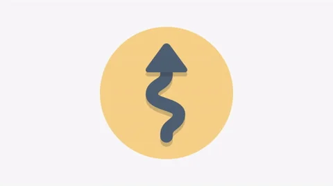 8K - Crooked path icon symbol round logo Stock Footage 68894662