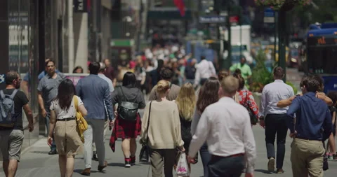 8K Crowd of people walking street commut... | Stock Video | Pond5