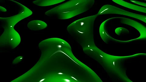 8K Dark Background with Green Spots, 3D Render, Reflection, Exclusive Stock Footage 272408414