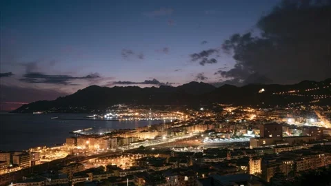 8k, Day to night timelapse of gulf in amalfi sorrento coast Stock Footage 222010764