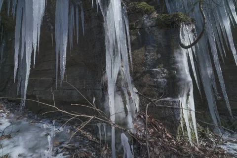 8K Detail icicles Stock Footage 256036074