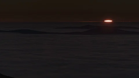 8K Detail of the sunset above the clouds Stock Footage 126300705