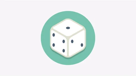 8K - Dice icon symbol round logo Video stock 68894889