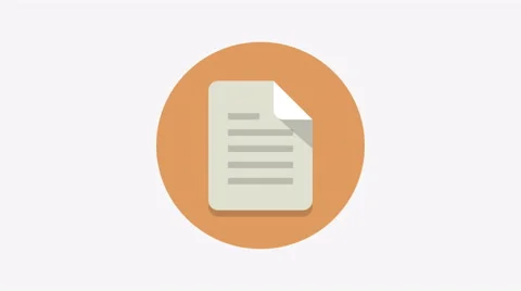 8K - Document icon symbol round logo Video stock 68887775