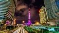 8K: Downtown Shanghai At Night. 4k or 4k+ Resolution
