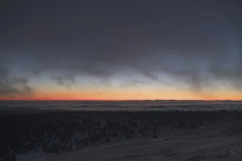 8K Dramatic clouds before the sunrise Stock Footage 256152499