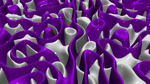 8K Elite Background with Waves of Purple and White Paint, Exclusive, 3D Render Stock Footage 272807648