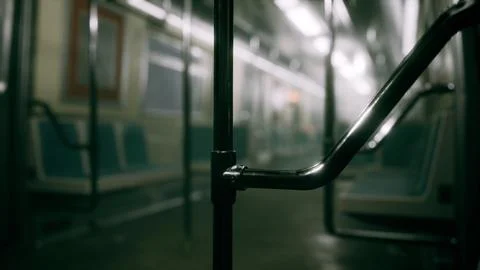 8K empty metal subway train in urban Chicago Stock Illustration