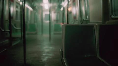 8K empty metal subway train in urban Chicago Stock Illustration