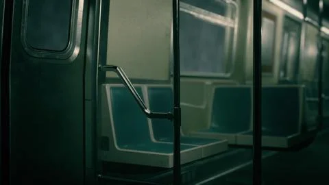 8K empty metal subway train in urban Chicago Stock Illustration