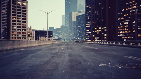 8K Empty streets with no people Stock Footage 253490257