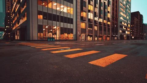 8K Empty streets with no people Stock Illustration