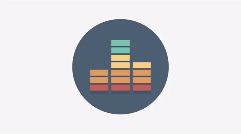 8K - Equalizer icon symbol round logo Stock Footage 68893459