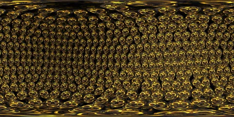 8K Equirectangular environment map of golden skulls. Spherical panorama 360 Stock Footage 137503262