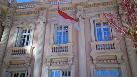 8K Flag Of Monaco Stock Footage 158102264
