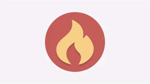 8K - Flame icon symbol round logo Stock Footage 68890625