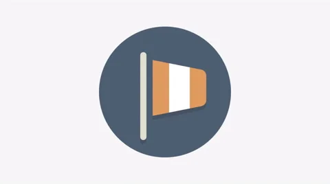 8K - Generic flag icon symbol round logo Video stock 68896336