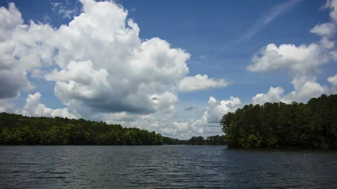8K Georgia Lake Summer Clouds Stock Footage 197084554