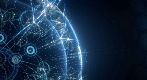 8k Global connection Concept. IT business. Internet or network. 動画素材 75763382