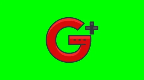 8k - Google plus icon logo symbol, on green screen Stock Footage 68408685