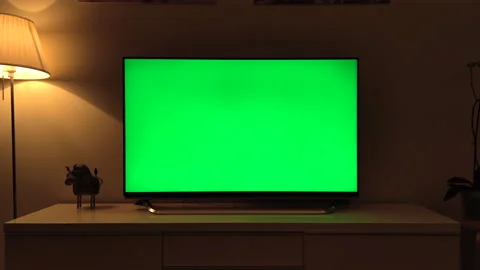8K Green Screen Television In Home Stock Footage 173592321