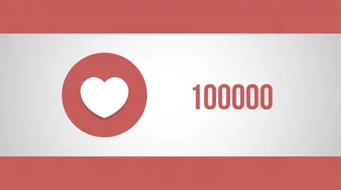8k - Heart shape logo symbol icon with counter Video stock 68324084