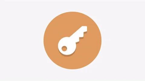 8K - Key icon symbol round logo Stock Footage 68891971