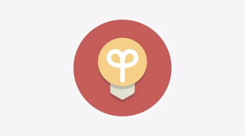 8K - Light bulb idea icon symbol round logo Stock Footage 68896218