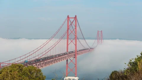 8k Lisbon Bridge Timelapse Stock Footage