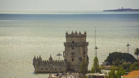 "8K Lisbon: Torre de Belém, Belem tower" Stock Footage 100736310