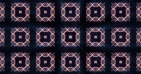 8K loop decorative ornament squares backdrop pattern. Buildup to bright shine Video stock 123384193