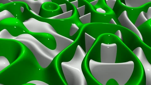 8K Luxury Background with Waves of Green and White Paint, Exclusive, 3D Render Stock Footage 272972252