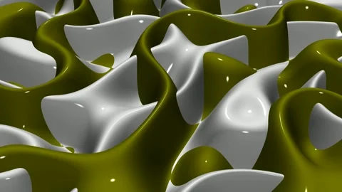 8K Luxury Background with Waves of Olive and White Paint, Exclusive, 3D Render Stock Footage 272972710