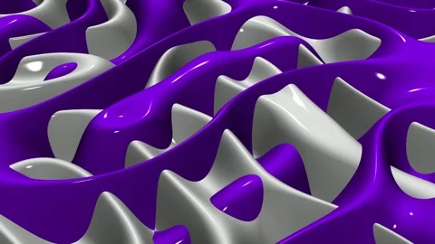 8K Luxury Background with Waves of Purple and White Paint, 3D Render, Exclusive Stock Footage 272972759