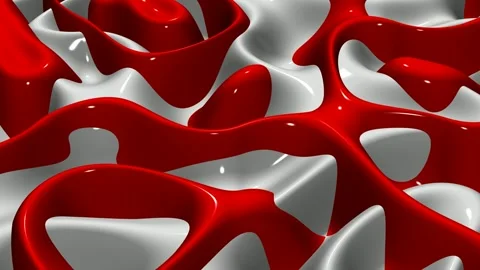 8K Luxury Background with Waves of Red and White Paint, Exclusive, 3D Render Stock Footage 272972231