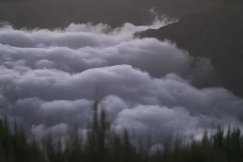 8K Madeira low clouds and sunset colours Stock Footage 256225603